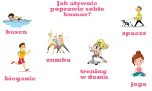 Jak aktywnie poprawić sobie humor? Pływanie, bieganie, zumba, trening w domu, spacer z psem i joga to świetne sposoby na dobry nastrój.