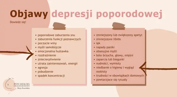 Objawy depresji poporodowej: zaburzenia snu, lęk, smutek, poczucie winy. To nie tylko baby blues, ale poważny stan wymagający pomocy.