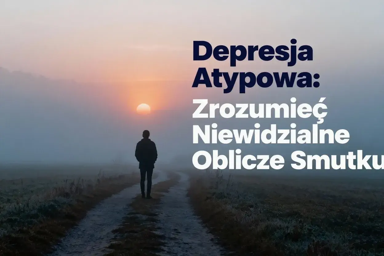 Samotna postać na drodze we mgle, symbolizująca depresję atypową i jej niewidzialne oblicza.