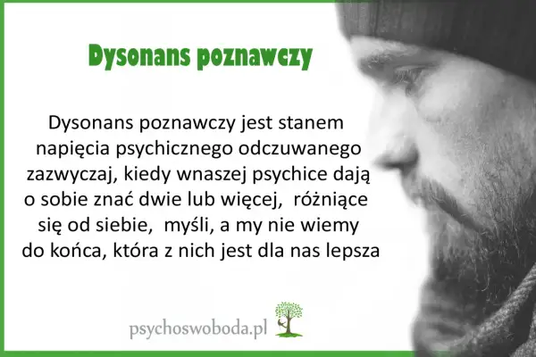 Dysonans poznawczy: napięcie, gdy sprzeczne myśli w psychice nie pozwalają wybrać najlepszej drogi.